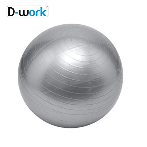 D-Work - Balón de gimnasia, fitness, embarazo antiestallido, 65 cm de diámetro, PVC (gris)