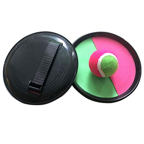 D-Work - Juego de 2 raquetas de playa (19 cm de diámetro, autoadherentes, bola de 6,3 cm)