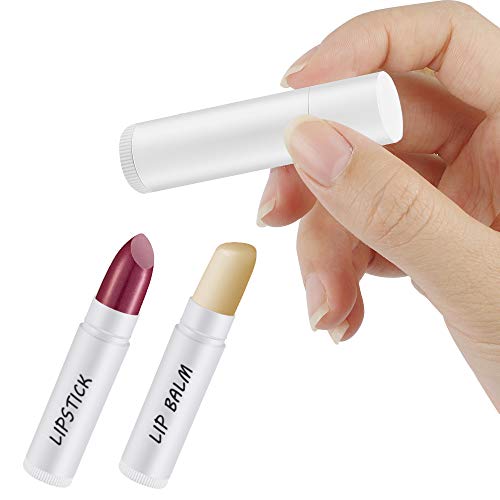 Dadabig 50 Pcs Envases de Labios Bálsamo Contenedor Vacío de Pintalabios Tubos de Bálsamo de Plástico para DIY Lápices,Blanco