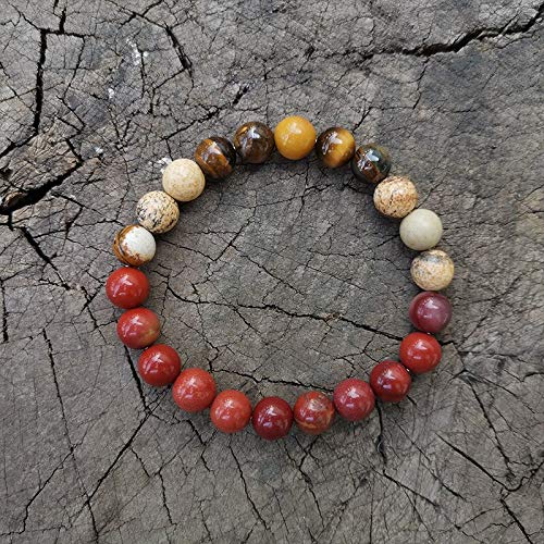 DADATU 8Mm Tigres Ojo Mookaite Japa Mala Set Calor Meditación Mala Namaste Yoga Joyería Budista Mala Oración Abalorios 108 Mala Abalorios