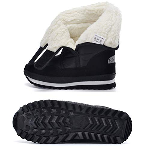 DADAWEN De Las Mujeres Frosty Impermeable Bota de la Nieve 9 M US Negro (EP)