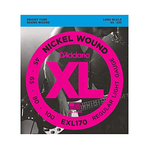 d'Addario EXL170 - Juego de cuerdas para bajo eléctrico de níquel, Plateado, 045' - 100