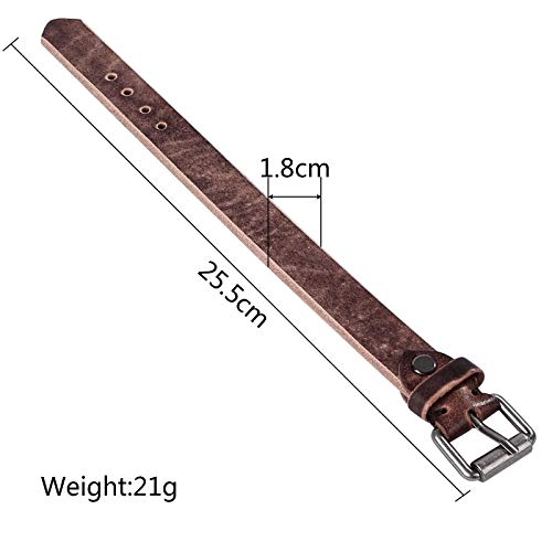 Daesar Pulsera Hombre,Pulsera Hebilla de Cinturón Ancho 18MM Longitud 25.5CM Pulsera Cuero Hombre Marrón Daesar Pulsera Hombre,Pulsera Hebilla de Cinturón Ancho 18MM Longitud 25.5CM Pulsera Cuero Hombre Marrón