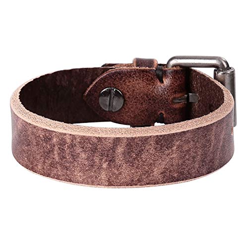 Daesar Pulsera Hombre,Pulsera Hebilla de Cinturón Ancho 18MM Longitud 25.5CM Pulsera Cuero Hombre Marrón Daesar Pulsera Hombre,Pulsera Hebilla de Cinturón Ancho 18MM Longitud 25.5CM Pulsera Cuero Hombre Marrón