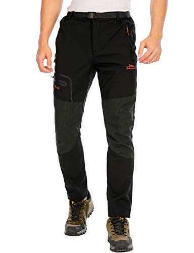 DAFENP Pantalones Trekking Hombre Impermeable Pantalones de Escalada Senderismo Alpinismo Invierno Polar Forrado Aire Libre KZ1662M-Black2-M DAFENP Pantalones Trekking Hombre Impermeable Pantalones de Escalada Senderismo Alpinismo Invierno Polar Forrado Aire Libre KZ1662M-Black2-M