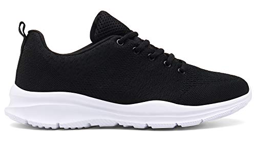 DAFENP Zapatillas de Running para Hombre Mujer Zapatos para Correr y Asfalto Aire Libre y Deportes Calzado Ligero Transpirable XZ747-M-halfblack-EU36
