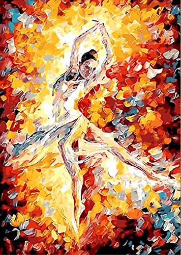 DAFFG Ballet Adelgaza Piernas Largas DIY Pintura por Números Kit, Pintar por Numeros sobre Lienzo para Adultos Principiantes 40X50Cm