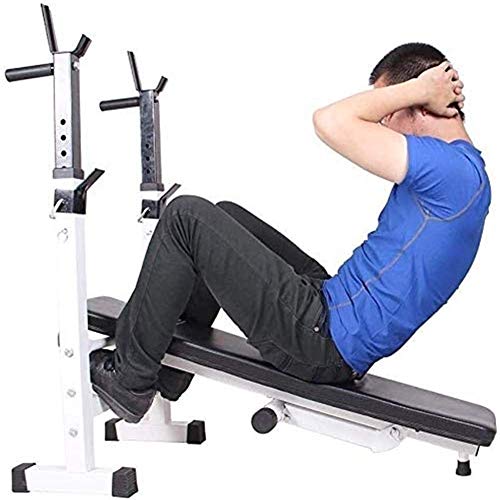 DAGCOT Banco de Entrenamiento Aparatos for hacer ejercicio Gimnasio Banco Banco Ejercicio ajustable banco de peso ajustable con las estaciones de inmersión, multi-ejercicio con barra for Heavy ejercic