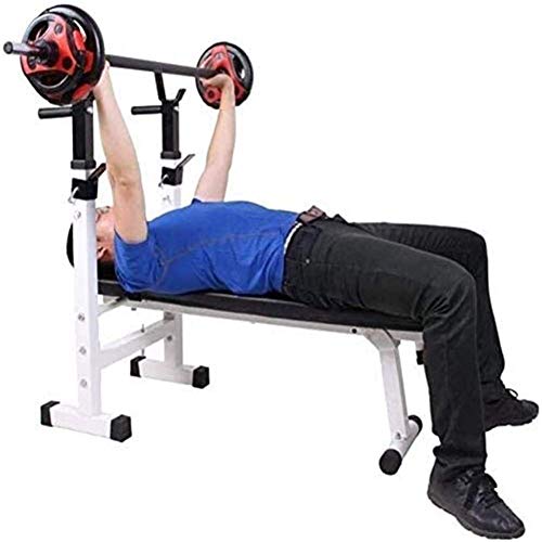 DAGCOT Banco de Entrenamiento Aparatos for hacer ejercicio Gimnasio Banco Banco Ejercicio ajustable banco de peso ajustable con las estaciones de inmersión, multi-ejercicio con barra for Heavy ejercic