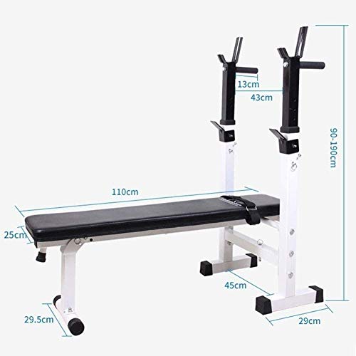 DAGCOT Banco de Entrenamiento Aparatos for hacer ejercicio Gimnasio Banco Banco Ejercicio ajustable banco de peso ajustable con las estaciones de inmersión, multi-ejercicio con barra for Heavy ejercic