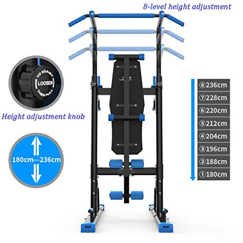 DAGCOT Inicio Gym Power Tower Fuerza Entrenamiento de entrenamiento Equipo de entrenamiento Digüe, barra horizontal interior multifuncional, de pie, torre de poder silencioso, estante de entrenamiento DAGCOT Inicio Gym Power Tower Fuerza Entrenamiento de entrenamiento Equipo de entrenamiento Digüe, barra horizontal interior multifuncional, de pie, torre de poder silencioso, estante de entrenamiento