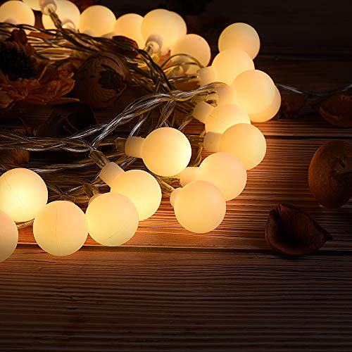 Dailyart Guirnalda de luces de 4 m impermeable IP44 con forma de bola, funciona con pilas, para jardín, boda, fiesta, color beige Dailyart Guirnalda de luces de 4 m impermeable IP44 con forma de bola, funciona con pilas, para jardín, boda, fiesta, color beige