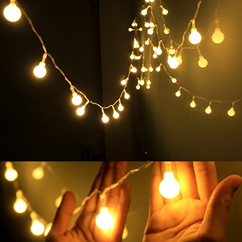 Dailyart Guirnalda de luces de 4 m impermeable IP44 con forma de bola, funciona con pilas, para jardín, boda, fiesta, color beige Dailyart Guirnalda de luces de 4 m impermeable IP44 con forma de bola, funciona con pilas, para jardín, boda, fiesta, color beige