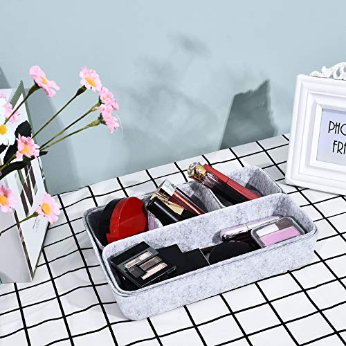 Dake Organizador de Cajones de Fieltro 4 Piezas, Organizador de Suministros de Escritorio, Caja de Almacenamiento de Cosméticos, Desmontable Bandeja de Almacenaje Gris Dake Organizador de Cajones de Fieltro 4 Piezas, Organizador de Suministros de Escritorio, Caja de Almacenamiento de Cosméticos, Desmontable Bandeja de Almacenaje Gris
