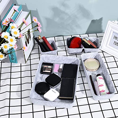 Dake Organizador de Cajones de Fieltro 4 Piezas, Organizador de Suministros de Escritorio, Caja de Almacenamiento de Cosméticos, Desmontable Bandeja de Almacenaje Gris Dake Organizador de Cajones de Fieltro 4 Piezas, Organizador de Suministros de Escritorio, Caja de Almacenamiento de Cosméticos, Desmontable Bandeja de Almacenaje Gris
