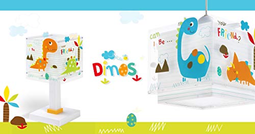 Dalber Lámpara Infantil de Techo Colgante Dinosaurios Dinos E27, Multicolor