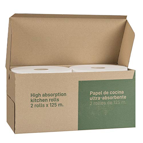 Dalia - Caja de 2 maxi-rollos multiusos (125m) de papel ecológico sin blanquear