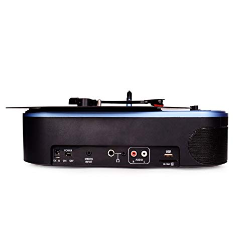 DAMAI STORE Azul Multifuncional Máquina Tocadiscos De Vinilo Portátil Moderna Sala De Estar En Casa FM Altavoces Bluetooth Recargables