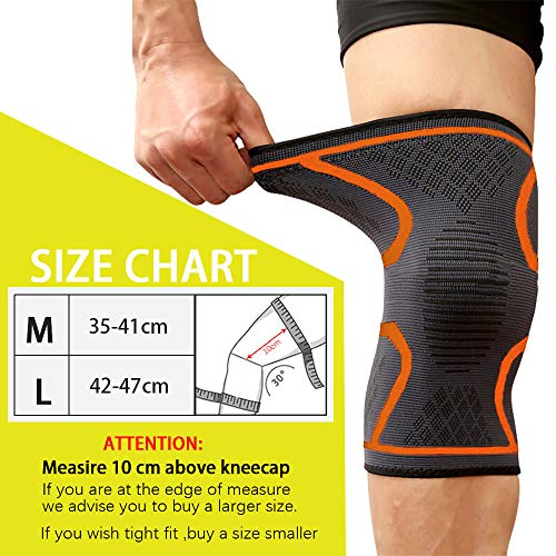 DAMIGRAM Rodillera de Compresión, Rodilleras Deportivas Elásticas con Tiras de Gel, Diseño Antideslizante, para Deportes, Baloncesto, Desgarro de Meniscos, Artritis, Alivio (Medium) DAMIGRAM Rodillera de Compresión, Rodilleras Deportivas Elásticas con Tiras de Gel, Diseño Antideslizante, para Deportes, Baloncesto, Desgarro de Meniscos, Artritis, Alivio (Medium)