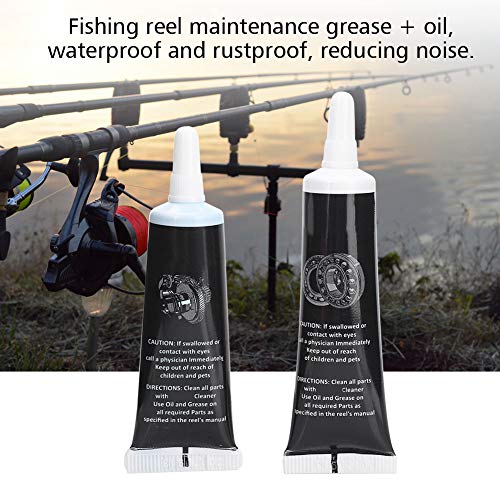 DaMohony Kit de limpieza para carrete de caña de pescar, rodamientos de rueda de peces, aceite lubricante de 15 ml + kit de herramientas de grasa de 10 g DaMohony Kit de limpieza para carrete de caña de pescar, rodamientos de rueda de peces, aceite lubricante de 15 ml + kit de herramientas de grasa de 10 g