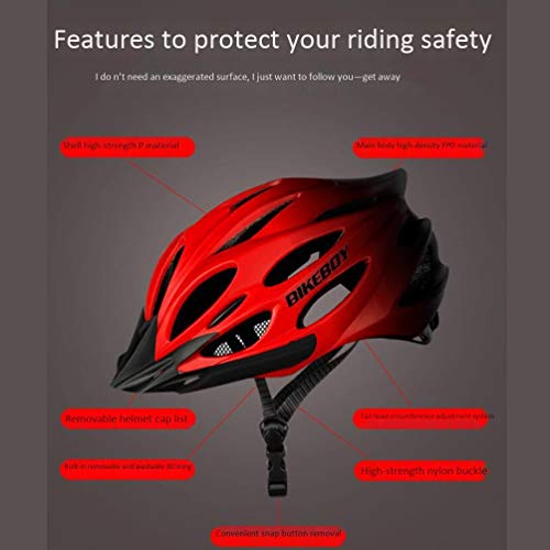 DaMuZ Casco Especializado de la Bici con luz Trasera de Seguridad LED Casco de Ciclo Ajustable Deporte Cascos Bici Bicicleta Camino Mountain Biking Motocicleta Hombres Mujeres Adultos