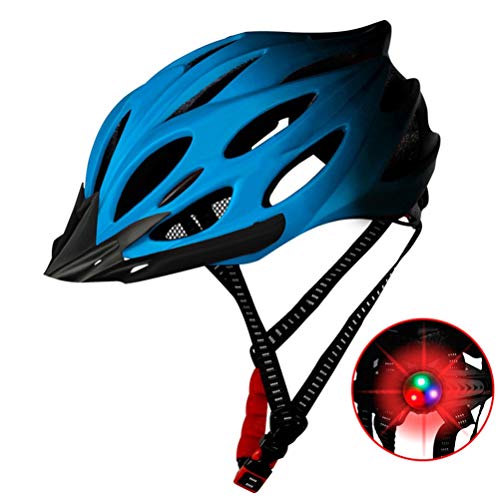 DaMuZ Casco Especializado de la Bici con luz Trasera de Seguridad LED Casco de Ciclo Ajustable Deporte Cascos Bici Bicicleta Camino Mountain Biking Motocicleta Hombres Mujeres Adultos