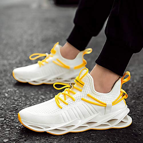 Damyuan Bambas Running Hombre Casual Gimnasio Tenis Trail Correr Zapatillas DeportivasGym Trekking Calzado Zapatos 44 (Blanco)