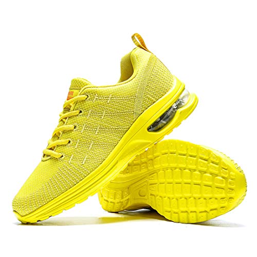 Damyuan Zapatos Correr para Hombres Casual Running Tenis Sneakers Deportivas Gimnasio Gym Trail Fitness Sport Zapatillas Transpirables Plataforma Trekking Calzado Amarillo 40 EU