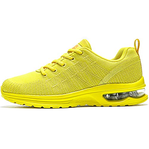 Damyuan Zapatos Correr para Hombres Casual Running Tenis Sneakers Deportivas Gimnasio Gym Trail Fitness Sport Zapatillas Transpirables Plataforma Trekking Calzado Amarillo 40 EU