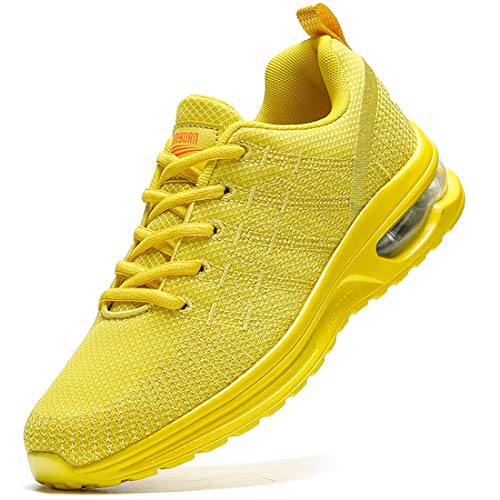 Damyuan Zapatos Correr para Hombres Casual Running Tenis Sneakers Deportivas Gimnasio Gym Trail Fitness Sport Zapatillas Transpirables Plataforma Trekking Calzado Amarillo 40 EU