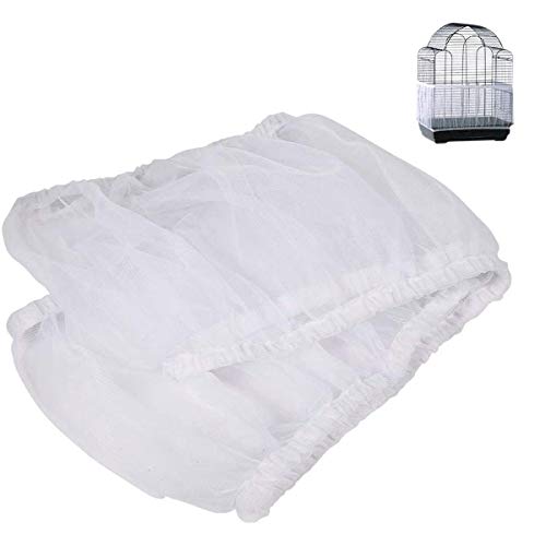 dancepandas Cubierta de Malla Jaula Pajaros 2PCS Nailon Limpieza Jaula Jaula Protectora Guard con Ventilación a Prueba de Polvo Funda Jaula Pajaro - Blanco, Talla M L