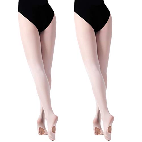 DANCEYOU 70DEN 2 Pares Medias Opacos Súper Elásticos con Pie y Sin Pie Leotardos Mujeres Leggings Niñas, Rosa XL (con Pies Convertibles) DANCEYOU 70DEN 2 Pares Medias Opacos Súper Elásticos con Pie y Sin Pie Leotardos Mujeres Leggings Niñas, Rosa XL (con Pies Convertibles)