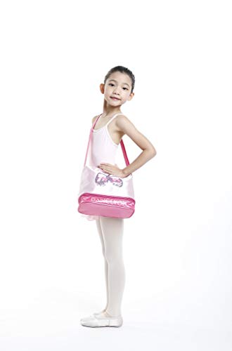 DANCEYOU Bolsa de Ballet Danza Deportes para Niña Tote Bolsa de satén Personalizada Bordada Princesa Niña Infantil