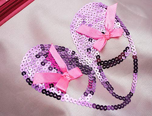 DANCEYOU Bolsa de Ballet Danza Deportes para Niña Tote Bolsa de satén Personalizada Bordada Princesa Niña Infantil DANCEYOU Bolsa de Ballet Danza Deportes para Niña Tote Bolsa de satén Personalizada Bordada Princesa Niña Infantil