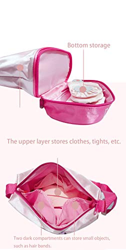 DANCEYOU Bolsa de Ballet Danza Deportes para Niña Tote Bolsa de satén Personalizada Bordada Princesa Niña Infantil DANCEYOU Bolsa de Ballet Danza Deportes para Niña Tote Bolsa de satén Personalizada Bordada Princesa Niña Infantil