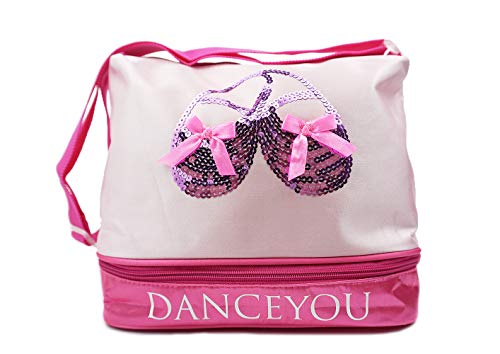 DANCEYOU Bolsa de Ballet Danza Deportes para Niña Tote Bolsa de satén Personalizada Bordada Princesa Niña Infantil DANCEYOU Bolsa de Ballet Danza Deportes para Niña Tote Bolsa de satén Personalizada Bordada Princesa Niña Infantil