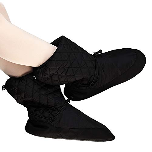 DANCEYOU Botas de Calentamiento Ballet Zapatos de Baile para Mujer Niño Negro M