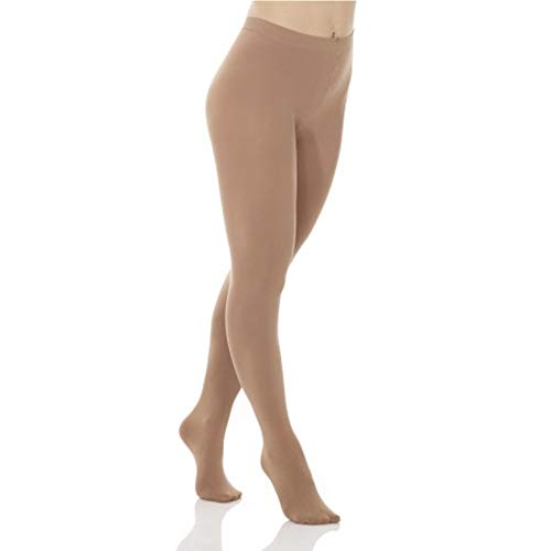 DANCEYOU Mallas de Patinaje Artístico con Hebilla Doble para Niños y Adultos Medias Carne Mujer Invierno Elástico y Ajustado, Cubre Pies L-A