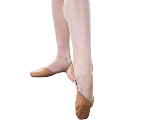 DANCEYOU Punteras Gimnasia Ritmica Zapatillas Media Suela de Cuero Antideslizantes y Duraderas para Ballet Danza del Vientre Jazz Yoga Danza Moderna, Marrón L DANCEYOU Punteras Gimnasia Ritmica Zapatillas Media Suela de Cuero Antideslizantes y Duraderas para Ballet Danza del Vientre Jazz Yoga Danza Moderna, Marrón L