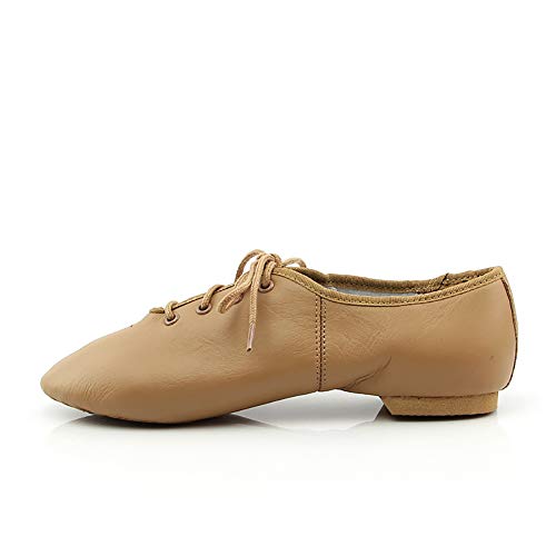 DANCEYOU Zapatos de Baile de Jazz con Cordones Zapatos de Danza Modern Suela Cuero para Niños y Adultos Tan 40.5 EU DANCEYOU Zapatos de Baile de Jazz con Cordones Zapatos de Danza Modern Suela Cuero para Niños y Adultos Tan 40.5 EU