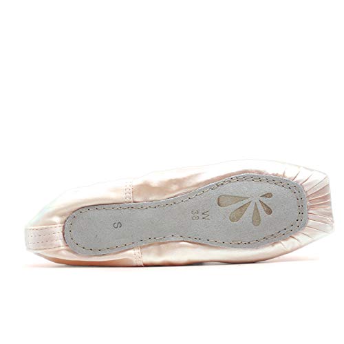 DANCEYOU Zapatos de Punta Satén Zapatillas de Ballet con de Cintas para Mujeres y Niñas Rosa, Suave 35 EU