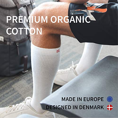DANISH ENDURANCE Calcetines de Compresión de Algodón Orgánico Pack de 3 (Negro, EU 39-42)