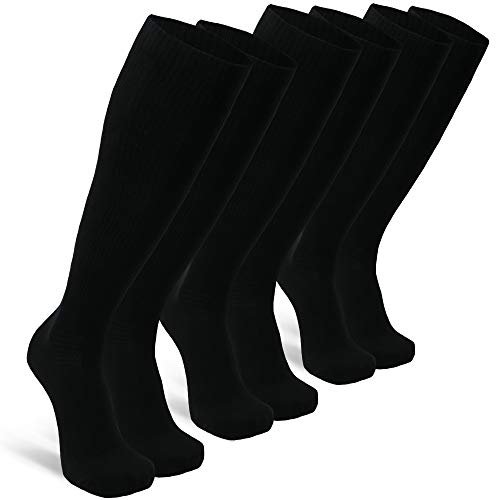 DANISH ENDURANCE Calcetines de Compresión de Algodón Orgánico Pack de 3 (Negro, EU 39-42)