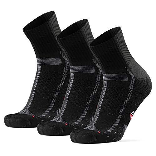 DANISH ENDURANCE Calcetines de Running para Largas Distancias 3 Par (Negro/Gris, EU 43-47)