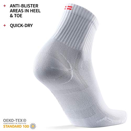 DANISH ENDURANCE Calcetines Deportivos Quarter Pro 3 Pares (Blanco sólido, EU 39-42)