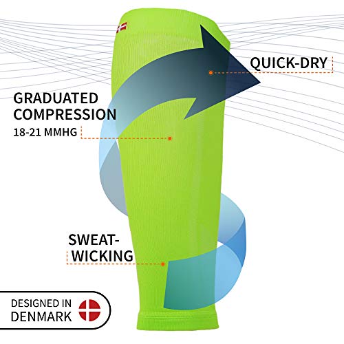 DANISH ENDURANCE Medias de Compresión Graduada (Amarillo neón/Azul Claro, L)