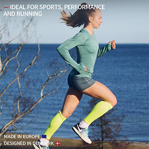 DANISH ENDURANCE Medias de Compresión Graduada (Azul/Amarillo neón, S) DANISH ENDURANCE Medias de Compresión Graduada (Azul/Amarillo neón, S)