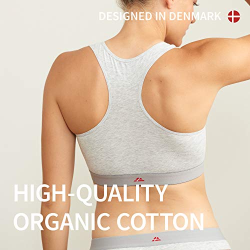 DANISH ENDURANCE Sujetador Mujer en Coton organico (Gris, Medium)