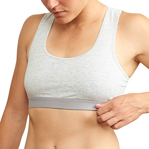 DANISH ENDURANCE Sujetador Mujer en Coton organico (Gris, Medium)