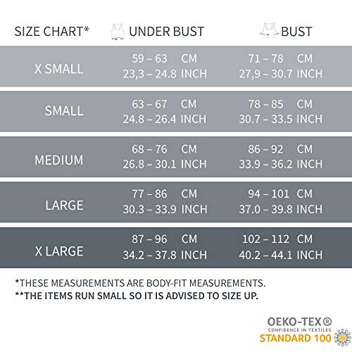 DANISH ENDURANCE Sujetador Mujer en Coton organico (Gris, X-Large) DANISH ENDURANCE Sujetador Mujer en Coton organico (Gris, X-Large)